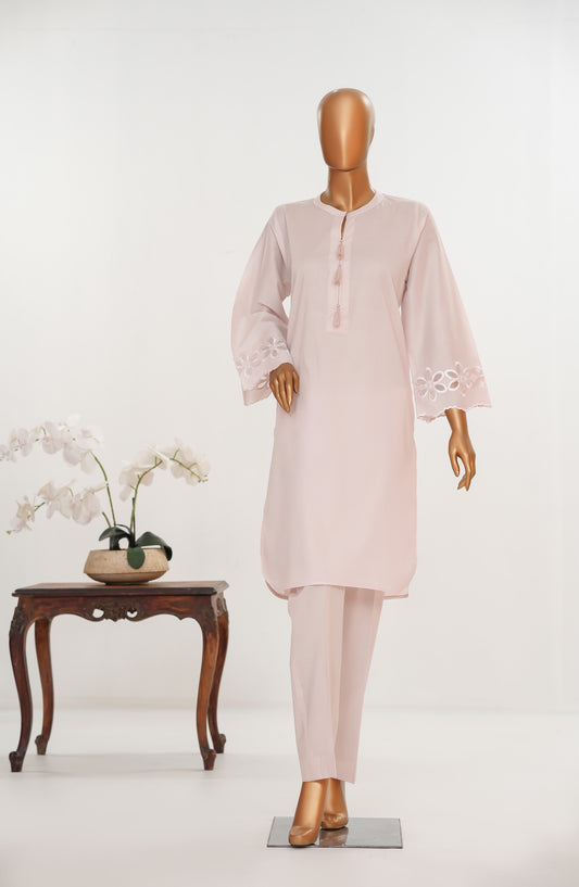 Khait Pret by Amna Khadija Embroidered Cotton Stitched 2 Piece Co ord Set - AKKP-06 - AM25KHAI - Pink - Casual Collection