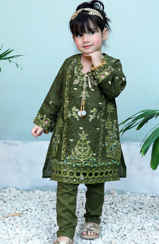 Apple Green Embroidered KST 088