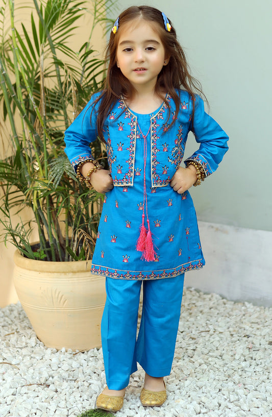 Blue Lagoon Embroidered 2Pcs Suit KST 082 KHN26NZ