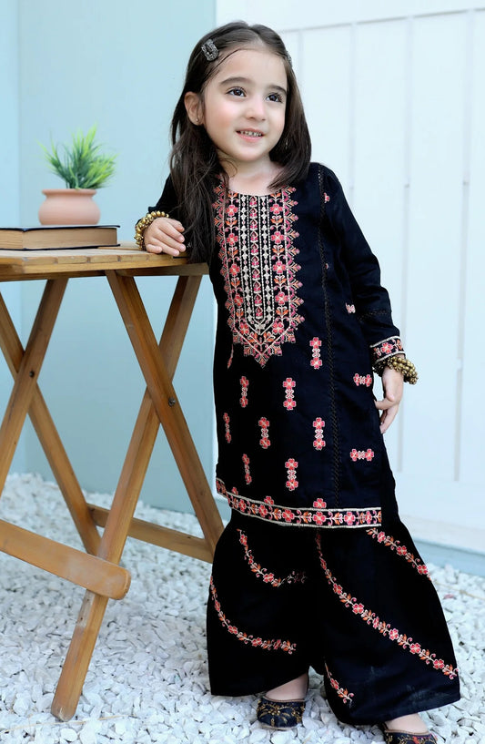 Black Olive Embroidered Gharara KST 072 KHN26NZ