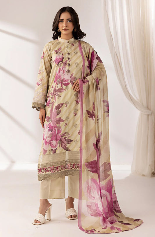 Khoobsurat by Al Karim Embroidered Lawn Unstitched 3 Piece Suit - MP-1204 - AK26KHB - Fawn - Summer Collection