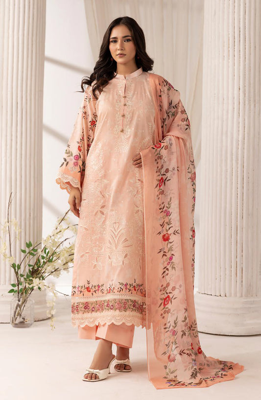 Khoobsurat by Al Karim Embroidered Lawn Unstitched 3 Piece Suit - MP-1200 - AK26KHB - Pink - Summer Collection