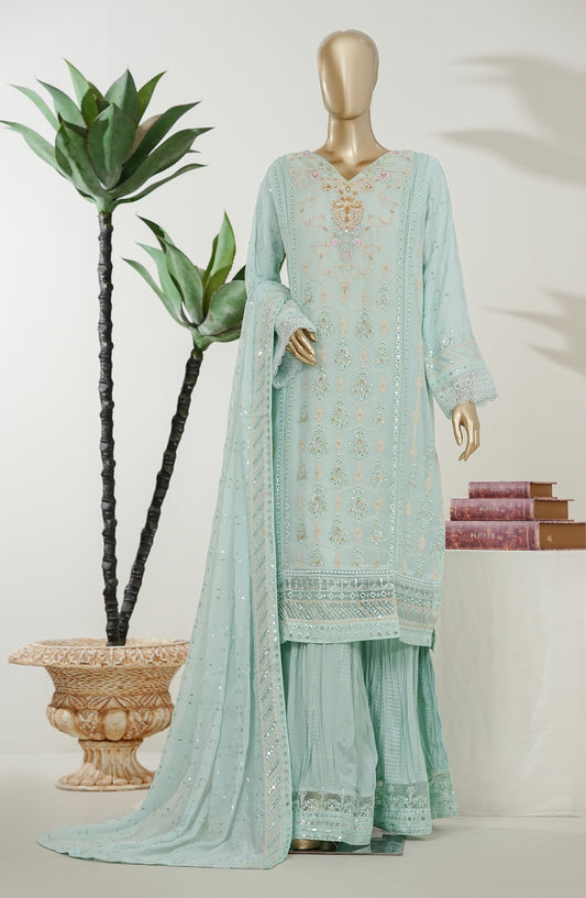 Kiara by Maria Fabrics Embroidered Chiffon Stitched 3 Piece Suit - Husniva - MRF26KRA - Blue - Festive Collection