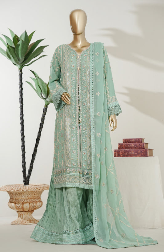 Kiara by Maria Fabrics Embroidered Chiffon Stitched 3 Piece Suit - Mehrzaar - MRF26KRA - Green - Festive Collection