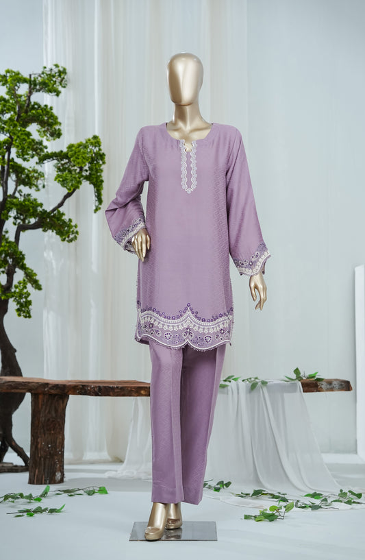 Korah Thread by Amna Khadija Embroidered Lawn Stitched 2 Piece Co-ords Set - AKKT-02 - AM26AKKT - Lilac - Summer Collection