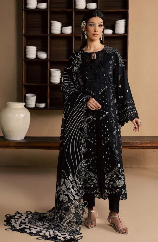 Koyal by Nureh Embroidered Lawn Unstitched 3 Piece Suit - NE-268 - NL26KOB - Black - Summer Collection