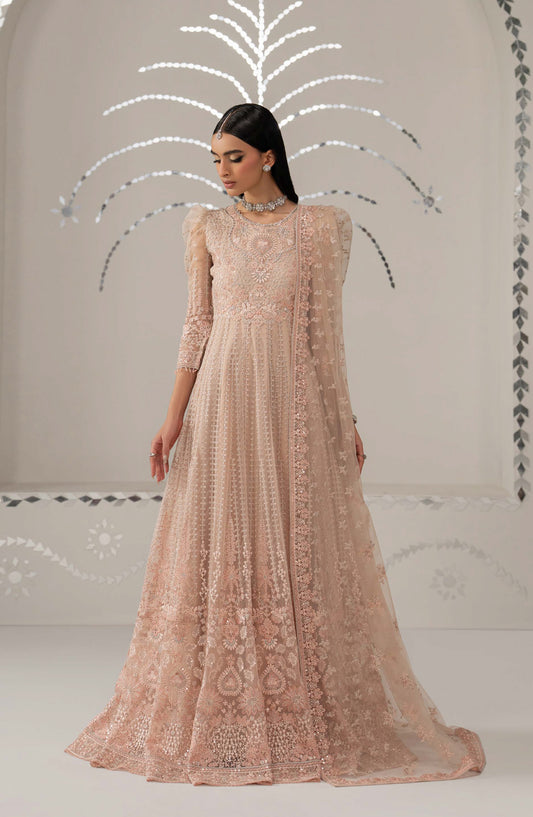 Lavish Shehnai Embroidered Organza Unstitched 3 Piece Suit - D6 Meher - LP26SHN - Pink - Festive Collection