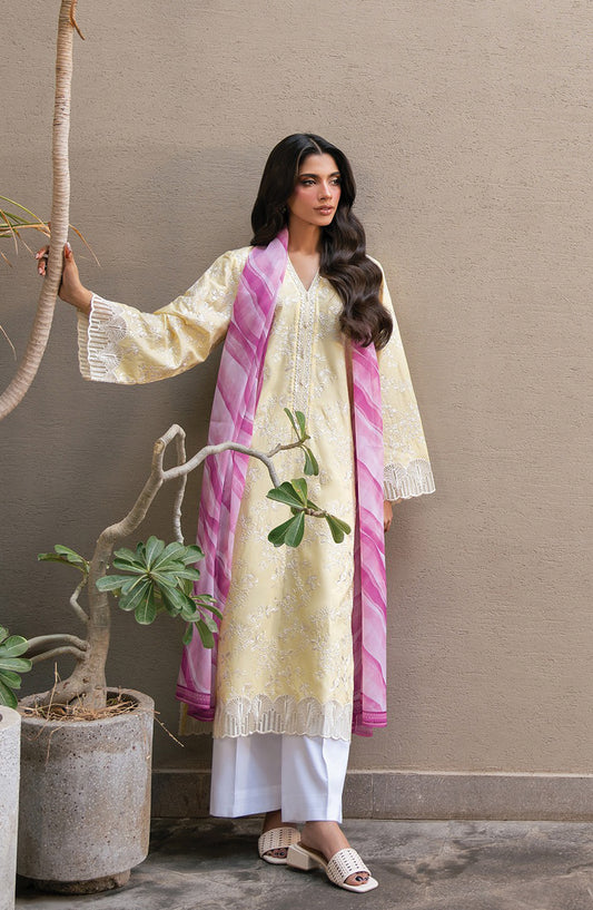 Layana by Xenia Embroidered Lawn Unstitched 3 Piece Suit - D-05 SOLEIL - XF26LY - Yellow - Summer Collection