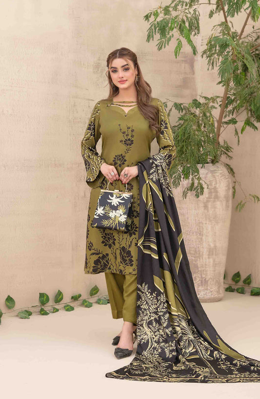 Layina by Tawakkal Fabrics Digital Printed Staple Stitched 3 Piece Suit - D-5085 - TF25STP - Green - Summer Collection