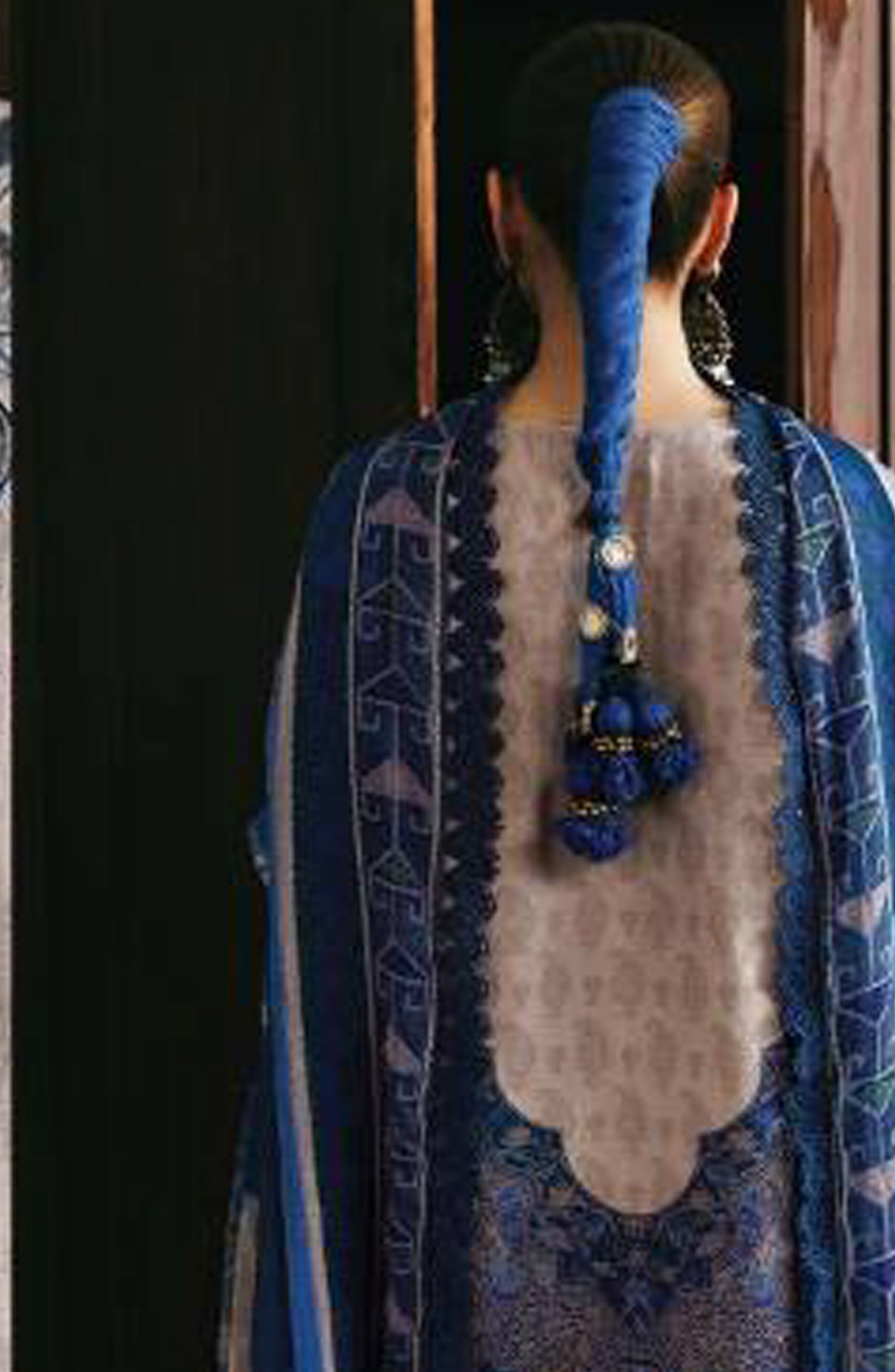 M. Basics Embroidered Slub Khaddar Unstitched 3 Piece Suit - D01A - MB26AST - Blue - Winter Collection