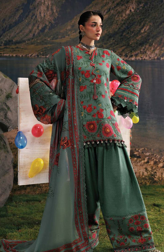 M. Basics Embroidered Slub Khaddar Unstitched 3 Piece Suit - D06A - MB26AST - Green - Winter Collection