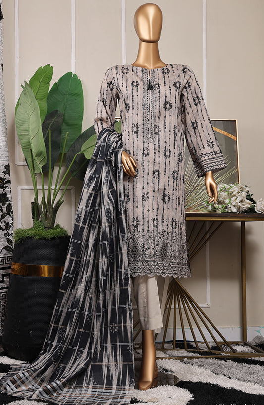 Mahee by HZ Textile Embroidered Cotton Lawn Unstitched 3 Piece Suit - HZ25MHE2 - MEJ-1251 - Grey - Summer Collection