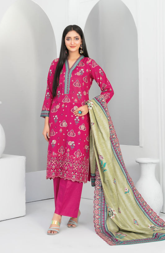 Madea by Tawakkal Fabrics Embroidered Khaddar Unstitched 3 Piece Suit - D-4778 - TF25MDEA - Pink - Winter Collection