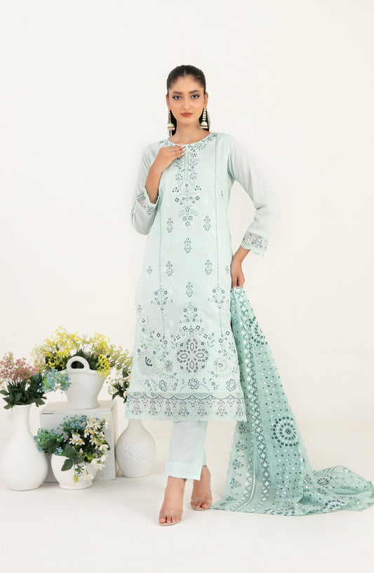 Mahara by Tawakkal Fabrics Embroidered Lawn Unstitched 3 Piece Suit - D-4014 - TF26HRA - Green - Summer Collection
