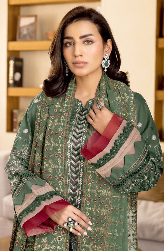 Maheer by Johra Embroidered Lawn Unstitched 3 Piece Suit - JH-754 - JH25MHR - Green - Summer Collection