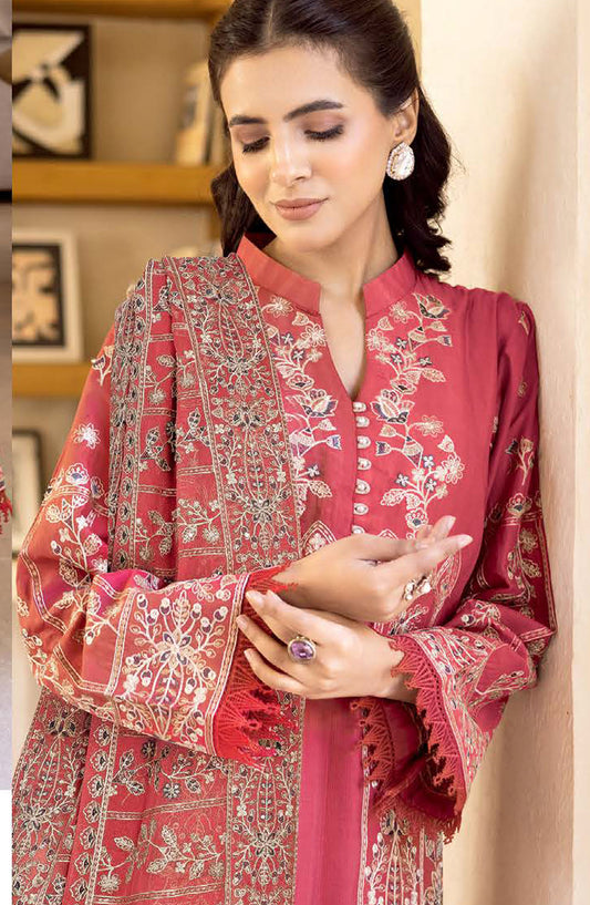 Maheer by Johra Embroidered Lawn Unstitched 3 Piece Suit - JH-753 - JH25MHR - Red - Summer Collection
