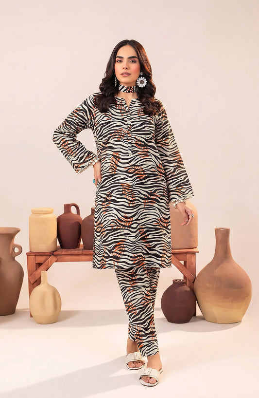 Mahi by Al Karim Printed Lawn Unstitched 2 Piece Suit - DE-02 - AK26AMHI - Black - Summer Collection