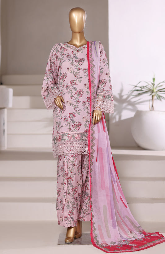 Malika by Sadabahar Embroidered Viscose Stitched 3 Piece Suit - D-01 - SBD25VFR - Pink - Winter Collection