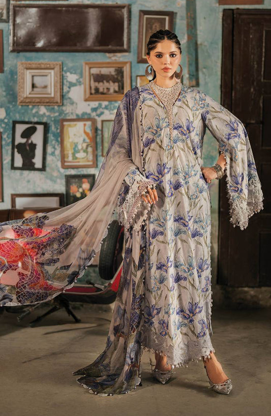 Maria B Embroidered Cambric Unstitched 3 Piece Suit - D-4A - MB26SD - Purple - Winter Collection
