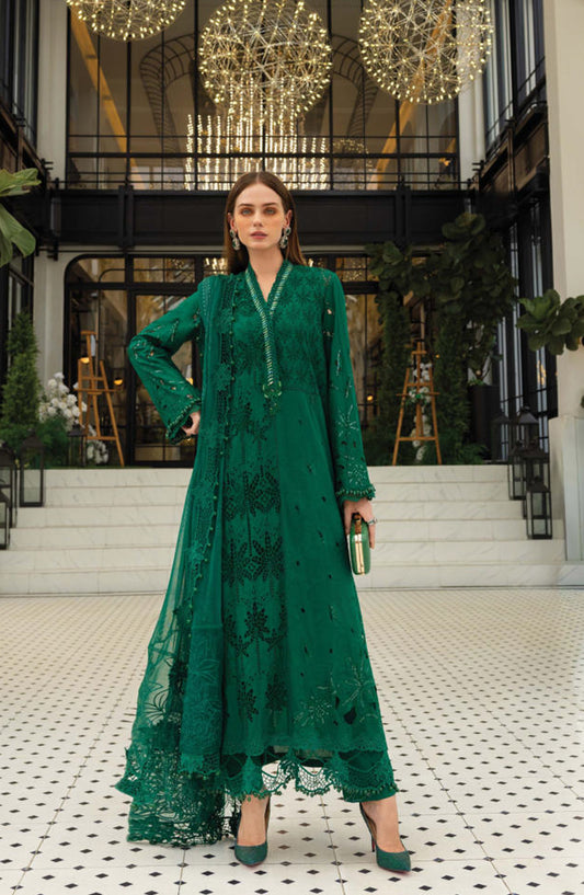 Maria B Luxury Embroidered Lawn Unstitched 3 Piece Suit - D4 - MB26ED - Green - Summer Festive Collection