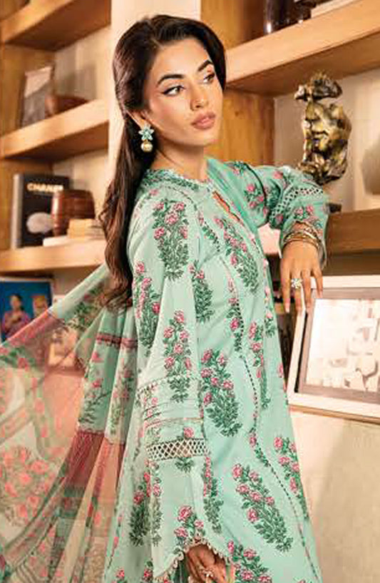 Mbasics Embroidered Lawn Unstitched 3 Piece Suit - MB25MSL - 08-B - Blue - Summer Collection
