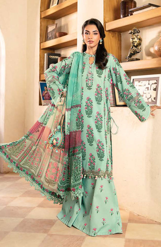 Mbasics Embroidered Lawn Unstitched 3 Piece Suit - MB25MSL - 08-B - Blue - Summer Collection