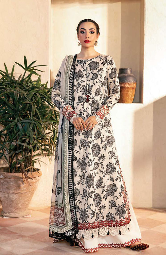 Mbasics Embroidered Lawn Unstitched 3 Piece Suit - MB25MSL - 09-A - Black - Summer Collection
