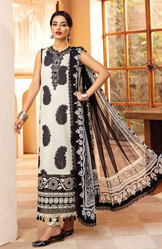 Mbasics Embroidered Lawn Unstitched 3 Piece Suit - MB25MSL - 11-B - Black - Summer Collection