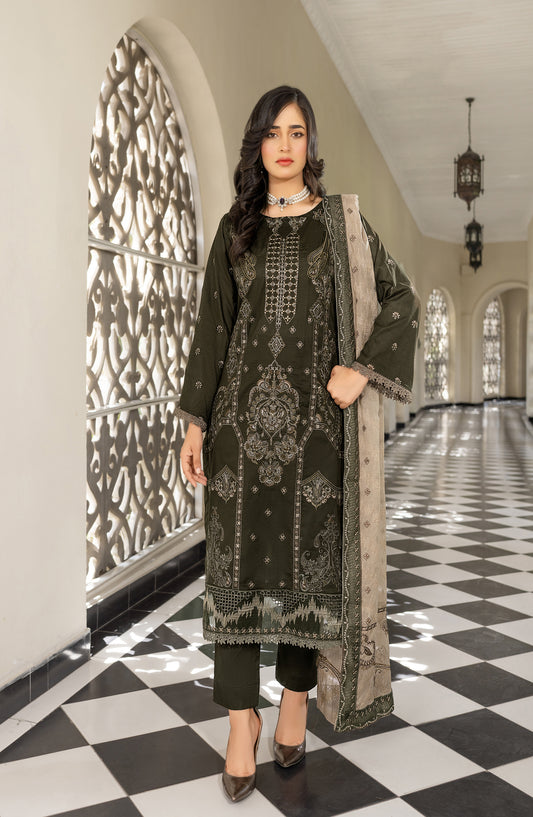 Marjjan Embroidered Lawn Unstitched 3 Piece Suit - MNC-271-02 - MRJ26MNC271 - Green - Summer Collection