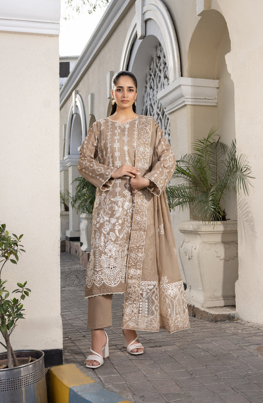 Marjjan Embroidered Lawn Unstitched 3 Piece Suit - MNC-272-02 - MRJ26PST - Skin - Summer Collection