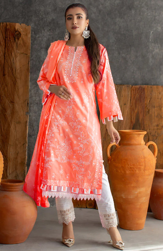 Marjjan Embroidered Lawn Unstitched 3 Piece Suit - MNC-250-03 - MRJ26MNC250 - Pink - Summer Collection