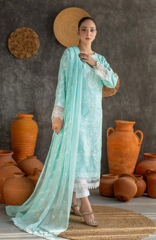 Marjjan Embroidered Lawn Unstitched 3 Piece Suit - MNC-250-02 - MRJ26MNC250 - Blue - Summer Collection