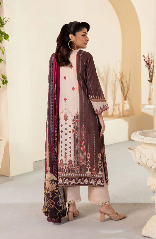 Mashaal by Ramsha Embroidered Lawn Unstitched 3 Piece Suit - L-1309 - RM25MSH13 - Purple - Summer Collection