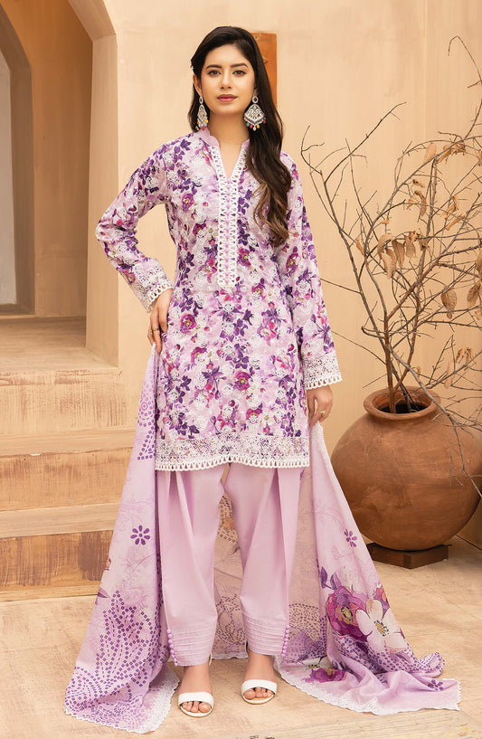 Mashaal by Riaz Arts Embroidered Lawn Unstitched 3 Piece Suit - D-06 - RA26HLS - Purple - Summer Collection