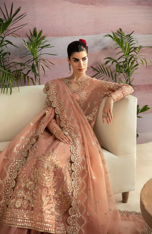 Mastani by Akbar Aslam Luxury Formals Embroidered Organza Unstitched 3 Piece Suit - Sakura - AKA25MST - Pink - Festive Collection