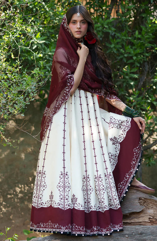 Mausam by Bin Ilyas Embroidered Lawn Unstitched 3 Piece Suit - D-501 - BL26MSM - White - Summer Collection