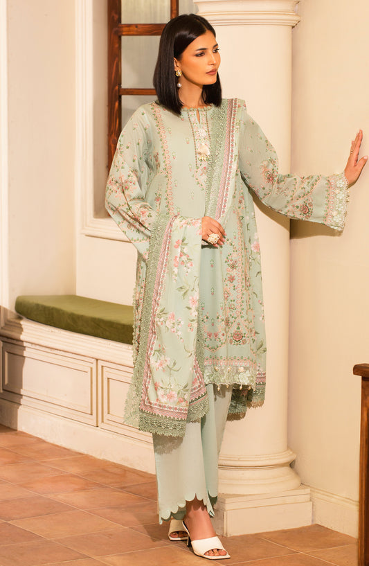 Mausummery Digital Printed Lawn Unstitched 3 Piece Suit - 09 Azelea - MU26SMR - Green - Summer Collection