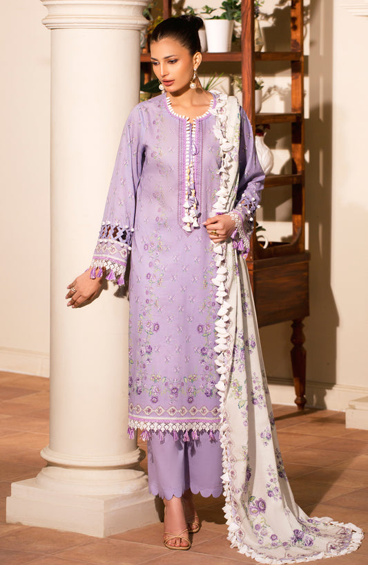 Mausummery Digital Printed Lawn Unstitched 3 Piece Suit - 08 Aster - MU26SMR - Purple - Summer Collection