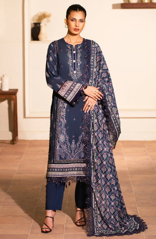 Mausummery Digital Printed Lawn Unstitched 3 Piece Suit - 05 Bluebell - MU26SMR - Blue - Summer Collection