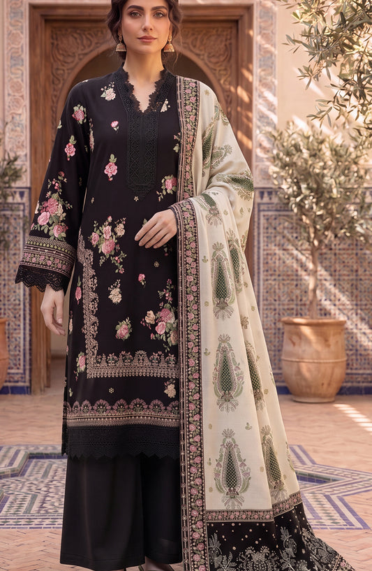 Mausummery Printed Lawn Unstitched 3 Piece Suit - D-10 Zinnia - MU26FRN - Black - Summer Collection