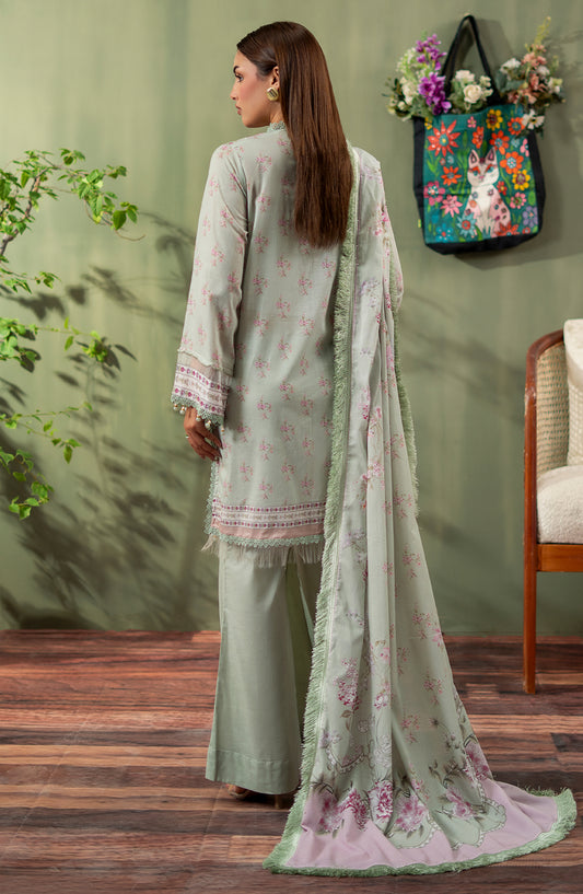 Mausummery Digital Printed Lawn Unstitched 3 Piece Suit - 04 Freesia - MU25SPN - Pista Green - Spring Summer Collection