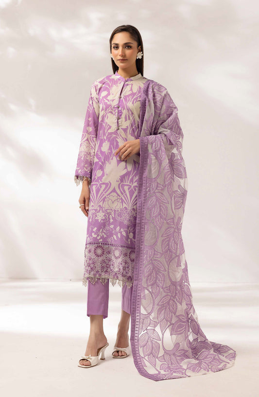 Mayanaz by Al Karim Printed & Embroidered Lawn Unstitched 3 Piece Suit - MN-09 - AK26MYN - Purple - Summer Collection