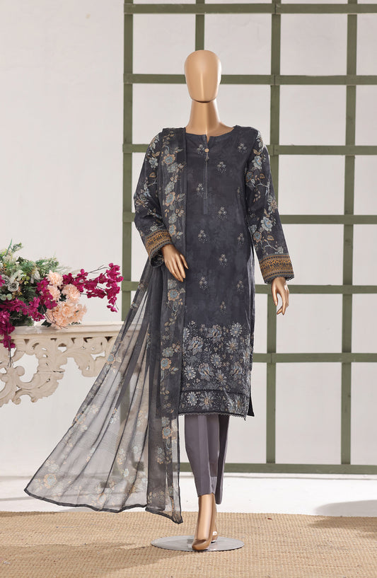 Mehak by HZ Textile Embroidered Lawn Unstitched 3 Piece Suit - D-05 - HZ26MBR - Blue - Summer Collection