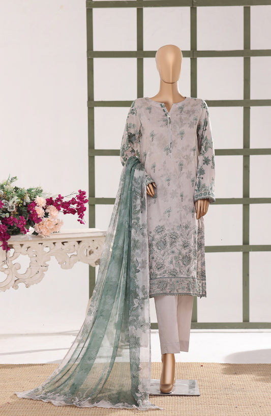 Mehak by HZ Textile Embroidered Lawn Unstitched 3 Piece Suit - D-02 - HZ26MBR - White - Summer Collection