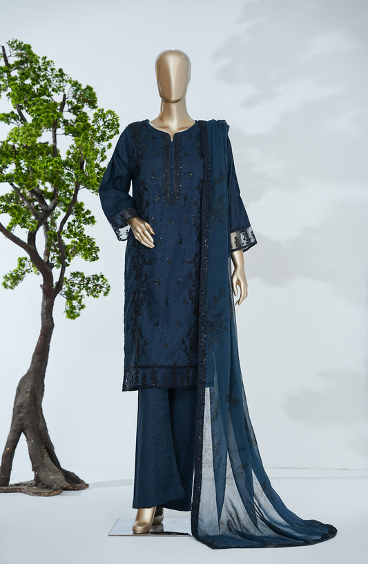 Mehar Ali by Amna Khadija Embroidered Cotton Stitched 3 Piece Suit - AKMA-02 - AM26MLI - Blue - Festive Collection