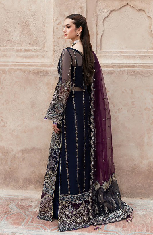 Mehfil by Shagna Festive Embroidered Organza Unstitched 3 Piece Suit - SF-09-NEEL - SHG25MHL - Blue - Formals Collection