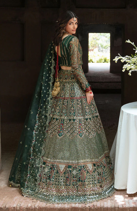 Mehfil by Shagna Festive Embroidered Organza Unstitched 3 Piece Suit - SF-06-YAAD - SHG25MHL - Green - Formals Collection