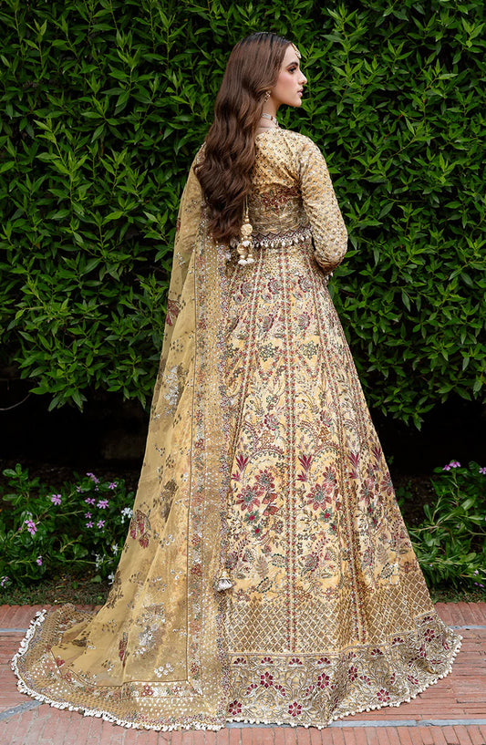 Mehfil by Shagna Festive Embroidered Raw Silk Unstitched 3 Piece Suit - SF-02-JHILMIL - SHG25MHL - Yellow - Formals Collection