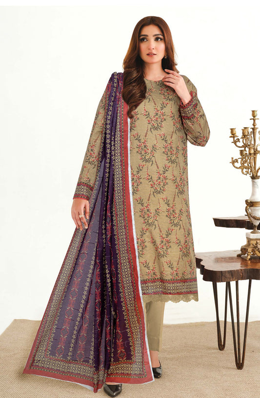 Mode by Johra Printed Lawn Unstitched 3 Piece Suit - JH-1199 - JH25MODE - Brown - Casual Collection