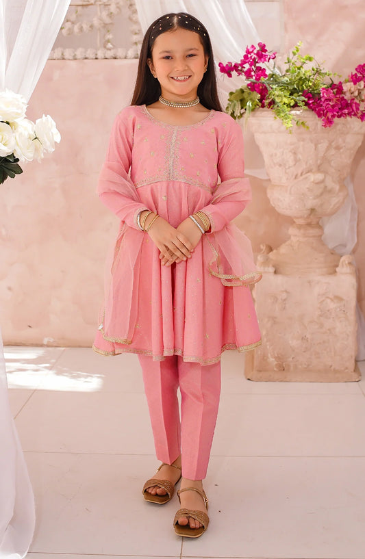3 Piece Embroidered Cotton Lawn Suit Pink 10720-Pnk MOD26MT Festive Collection